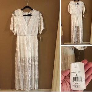 White Lace Romper Dress- Dillard’s! 🌟